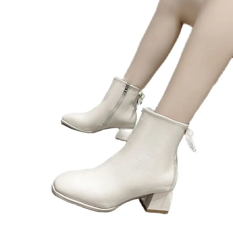 

Женские ботильоны на молнии, удобные ботильоны с квадратным носком, размер 40, Осень-зима 2021