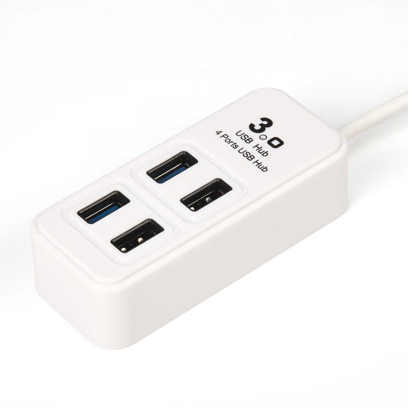 Белый USB Hub3.0 4 Порты и разъёмы USB 3,0 концентратор разветвитель Мульти USB hab высокое Скорость 5 Гбит/с USB хаб для Macbook ноутбука ПК планшетный компьютер аксессуары - Цвет: Белый