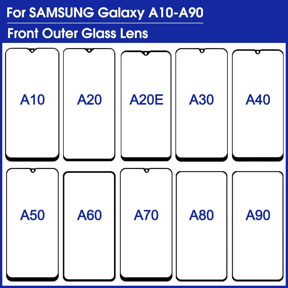 2 шт./лот для Samsung A10 A20 A30 A40 A50 A60 A70 A80 A90 OEM ЖК экран Переднее стекло объектив Ремонт