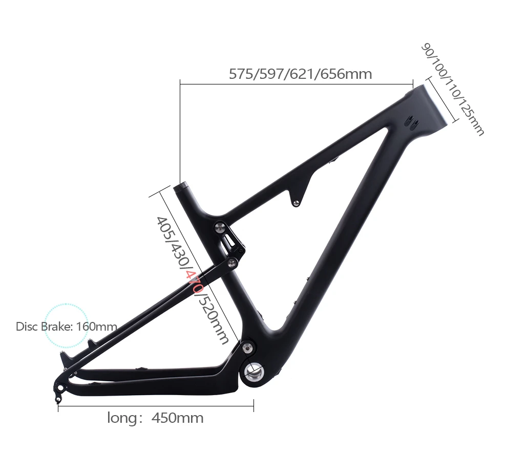 BXT New Full Suspension Carbon Mountain 29er MTB Bike Frame BSA 142X12mm 148*12mm Suspension Frame Travel 100mm Free Shipping