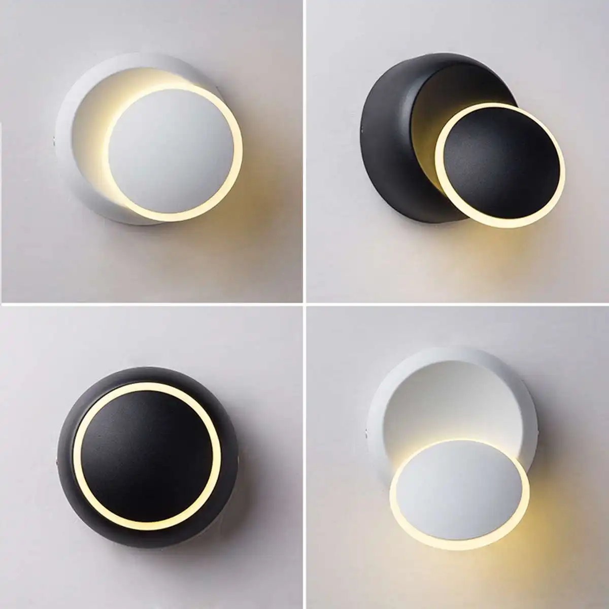 

Настенный светильник с поворотом на 360 градусов, регулируемая настенная лампа в форме Луны, прикроватный светодиодный настенный светильник...