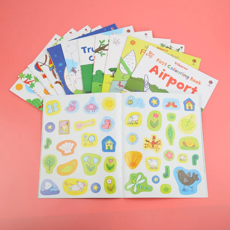 Usborne наклейка окрашивание английская книга Дети Обучение образовательная сцена