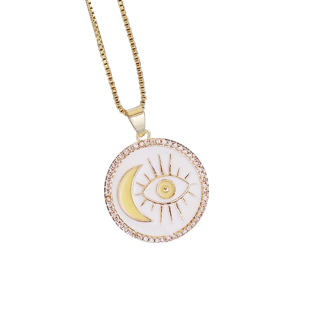 Ожерелье Tarot Sun Moon цепочка из нержавеющей стали с замкнутыми элементами для
