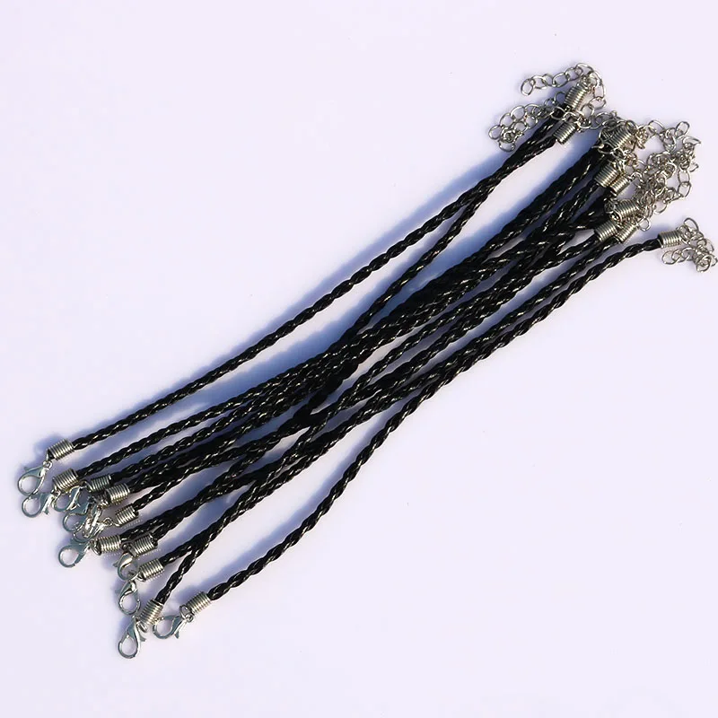 

Easy Matching Black Color Braided Bracelet Leather Braided Bracelet Cord 100pcs/lot Handmade Jewelry Findings DIY Jewelry Charms