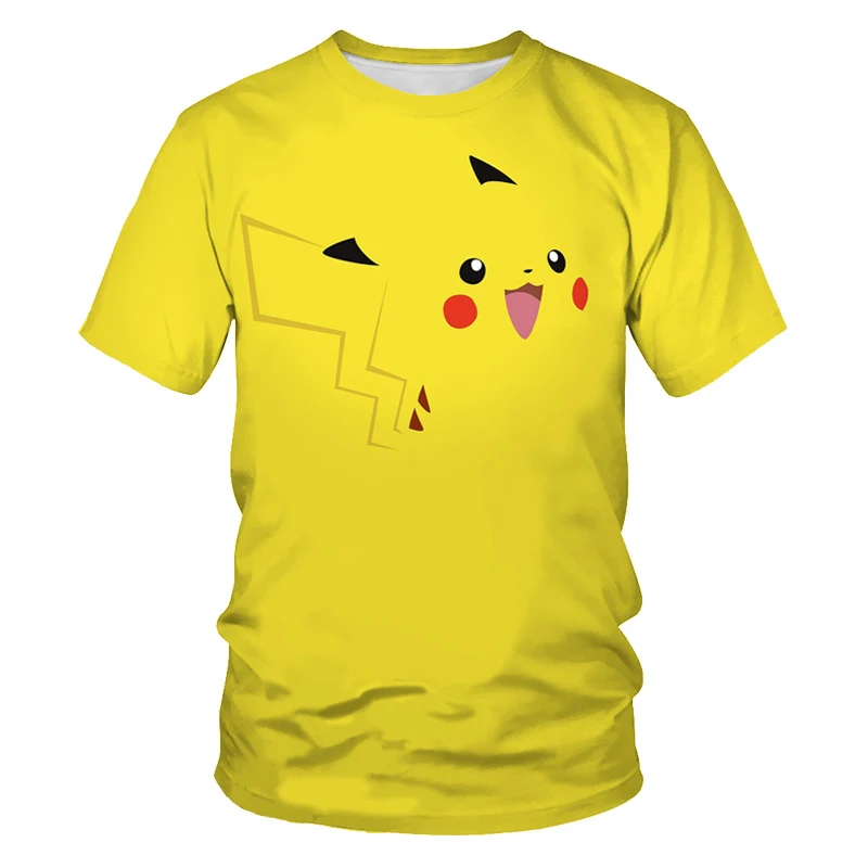 

2021 summer fashion trend Pokmon 3D printing pattern T-shirt suitable for family and parent-child casual T-shirt