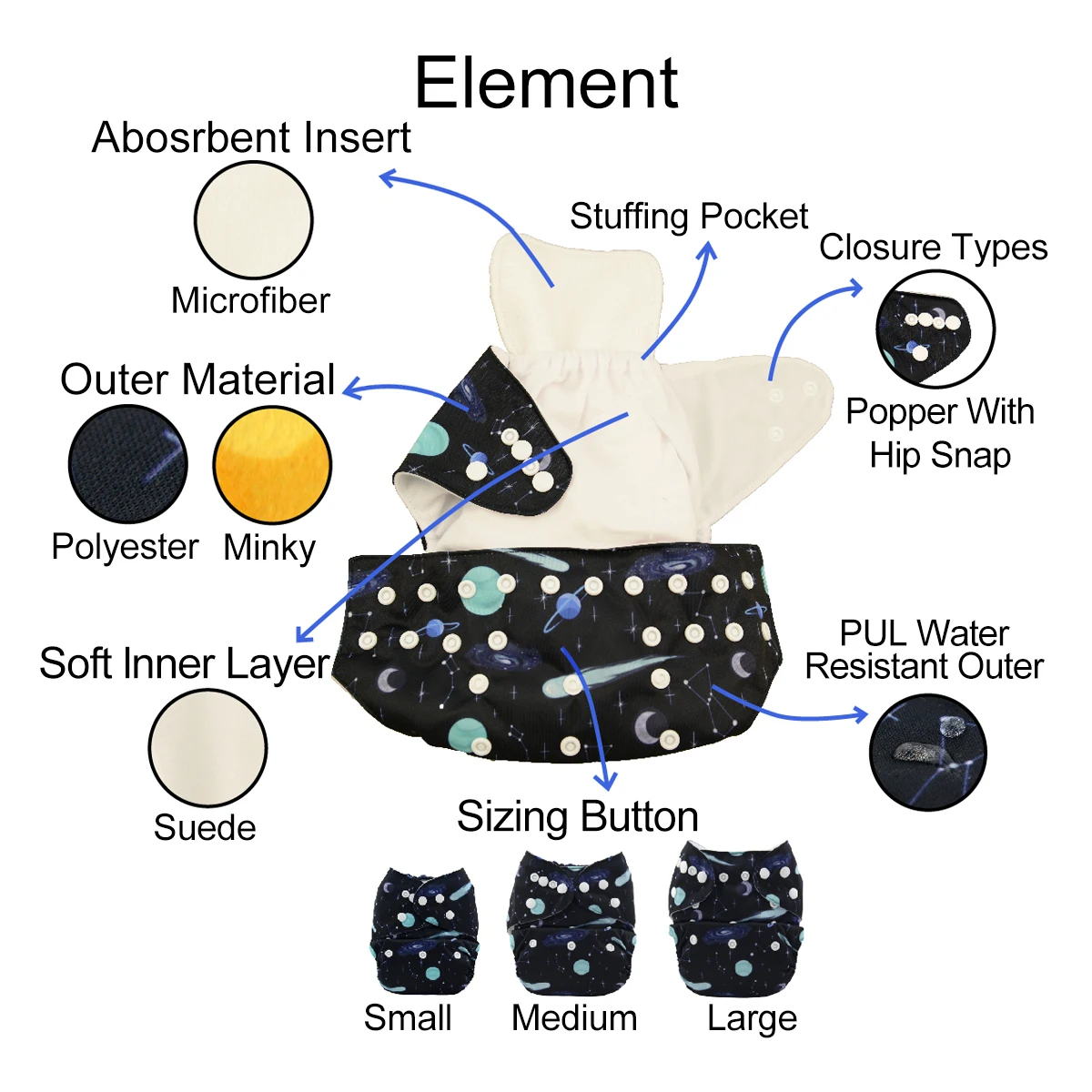 U Pick ALVABABY Многоразовые детские подгузники из микрофибры | Мать и ребенок