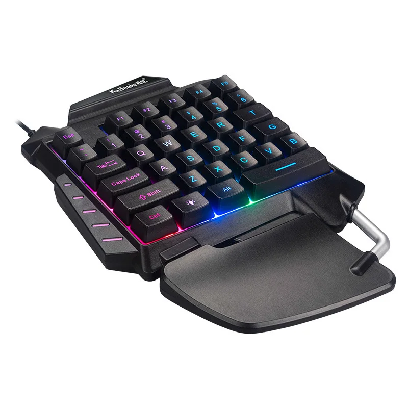 G30 игровая клавиатура Одноручная клавиатура 35 клавиш игровая вспомогательная клавиатура с светодиодный подсветкой портативная клавиатура