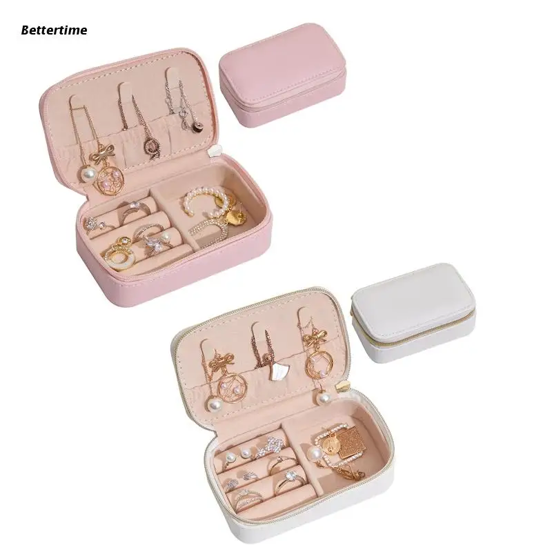 

Мини-шкатулка для ювелирных изделий B36D, портативная фотошкатулка с держателем для колец и ожерелий, практичная