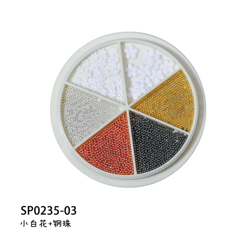 

Nail Art Small Flower Chain Link Fencing Red Ins DIY Stereo Five Petal Flower Nail Jewelry Nail Art Small White Flower