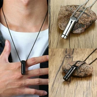 cremation urn pendant necklace mens steel keepsake memorial jewelry for ashes
