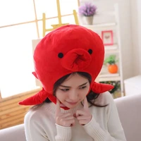cute octopus sea animal hat plush stuffed toy headwear cap cosplay party props