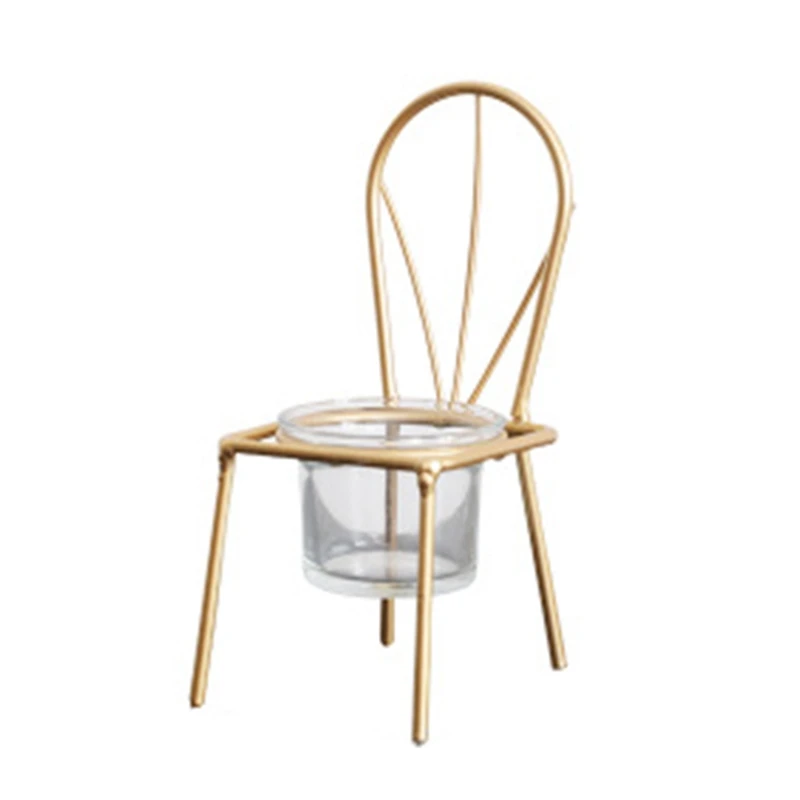 Металлический железный стул светильник свечники для чая украшения середины