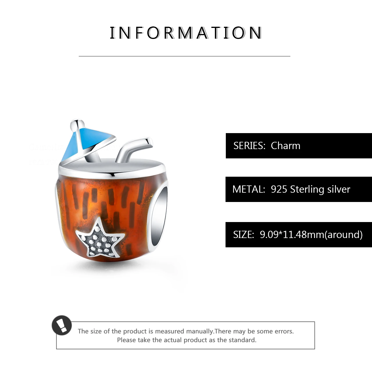 Женский браслет из серебра 925 пробы с подвеской в виде кокоса | Украшения и