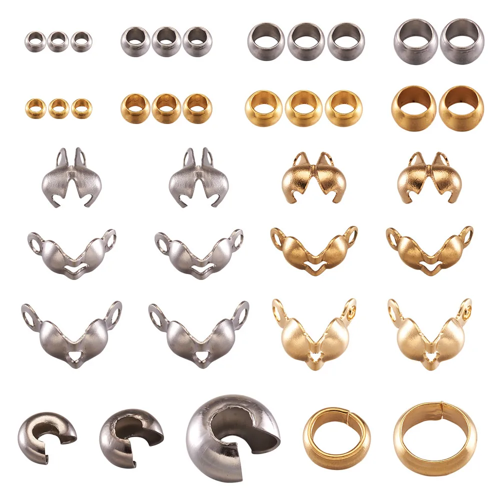

1Box Stainless Steel Findings Kits with Spacer Crimp Beads Covers Bead Tips Clasps Connectors for Jewelry Making DIY Accessories