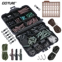 goture carp fishing accessories tackle set 183pcs with hooks rubber hoses swivel beads sleeves swivel stoppersinker slide
