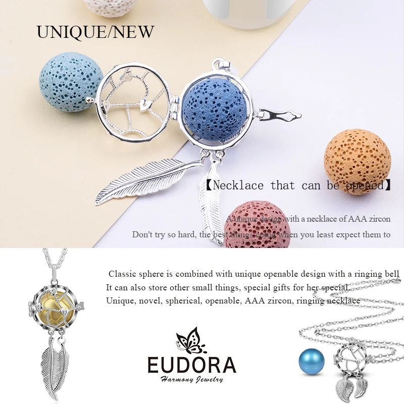 Ожерелье EUDORA с перьями Ловец снов 18 мм Детская клетка для беременных подходит