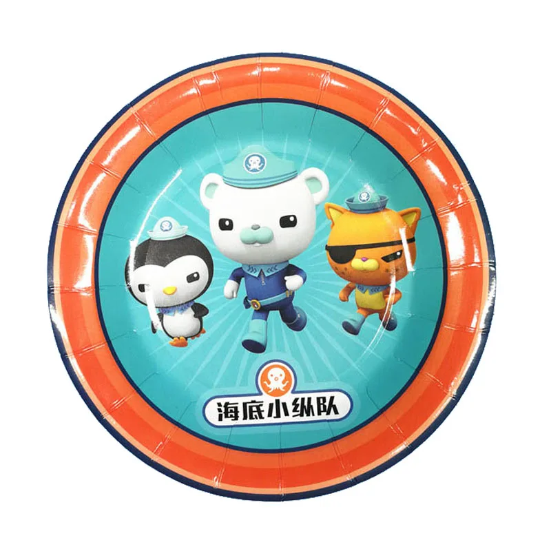 Вечерние поставки Octonauts тема украсить тарелки и чашки флаг бумага вечерние набор