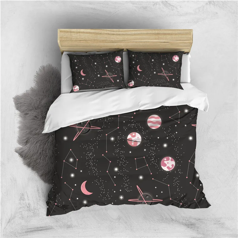 

Custom 3D Digtial Print Home Textile 3Pcs King/Queen Size Bedding Set 100%Polyester Bedroom Sets For Adult,Kids