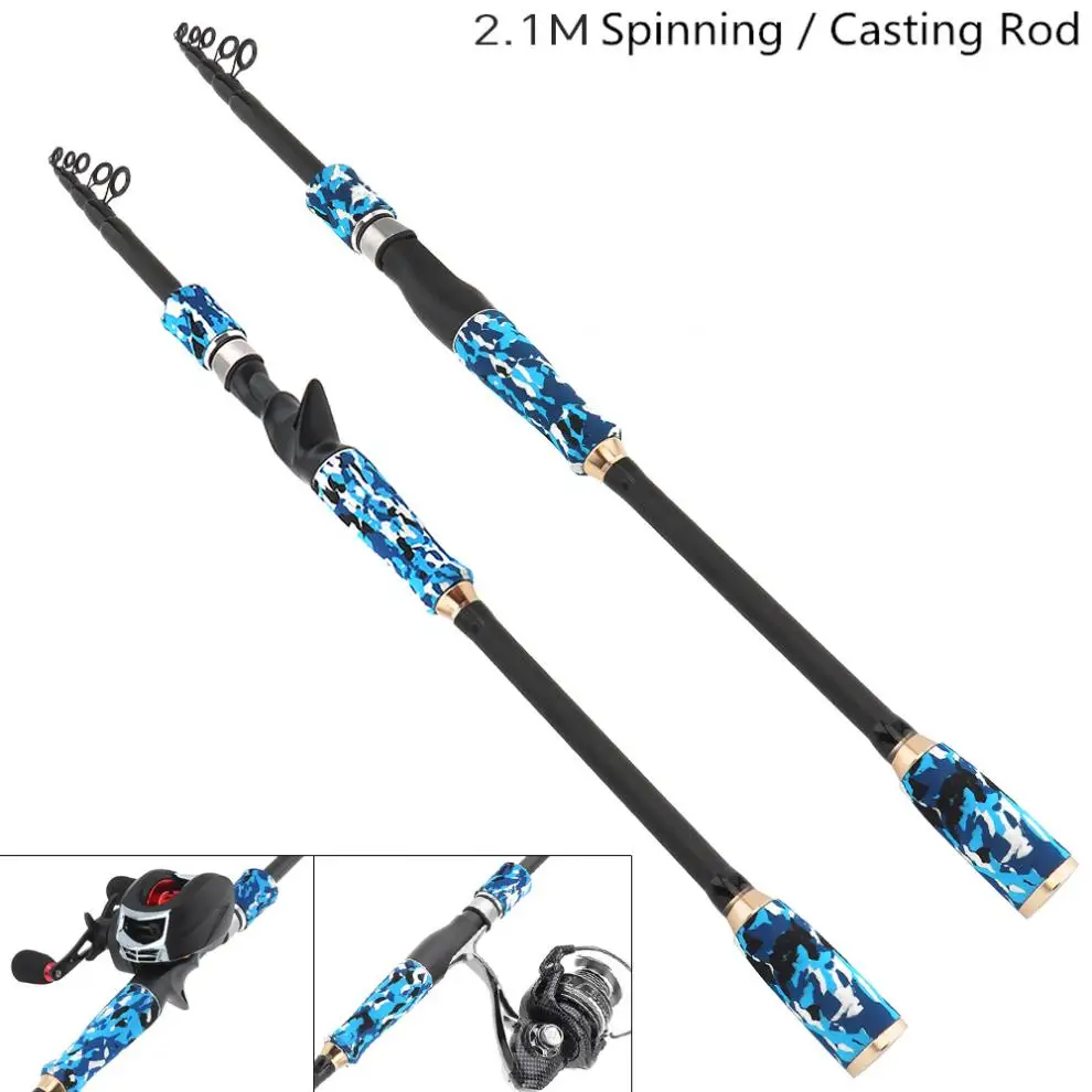 Удочка 2 1 м из углеродного волокна удочка для спиннинга 5 секций телескопический