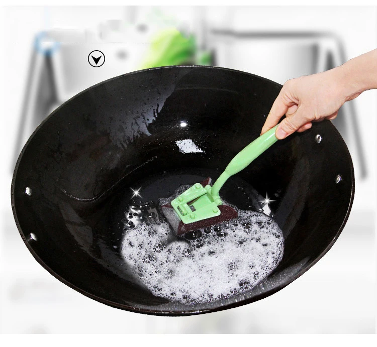 Волшебная сильная Чистящая щетка Нано губка Наждачная ручная длинная ручка