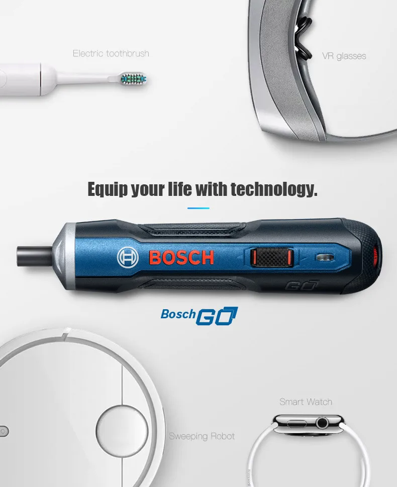 Bosch Go перезаряжаемый 3,6 В умный беспроводной шуруповерт мини-электроинструмент, 6 режимов Регулируемый Torques Отвертка наборы инструментов