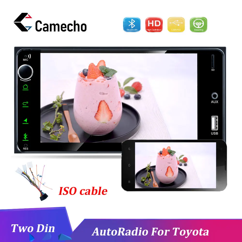 Camecho 2 DIN автомагнитола 7 дюймов Android Mirror Link MP5 мультимедийный плеер аудио стерео