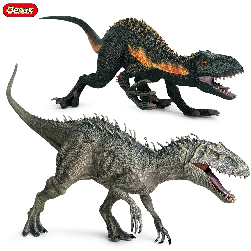 

New Jurassic Indominus Rex Velociraptor Action Figures Savage Tyrannosaurus Dinosaur World Animals Model PVC Collection Kid Toy