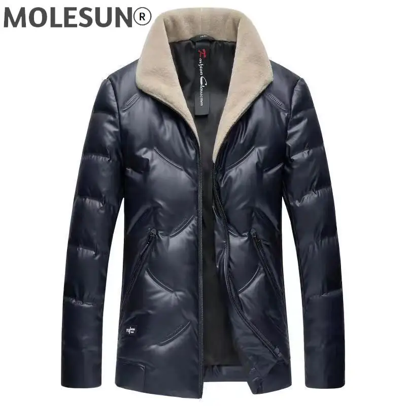 

AKOOSUN Men's Down Jacket Men Clothing Fashion Winter Coat 100% Wool Fur Collar Clothes Warm Waterproof Down Jackets Ropa LXR628