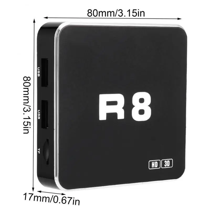 ТВ-приставка R8 4K Android Rockchip 3228A 2 4 ГГц Wi-Fi Поддержка Ethernet AV IR TF-карты | Электроника