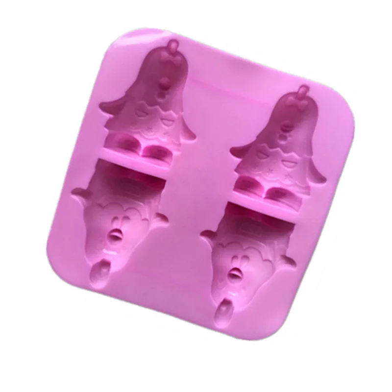 4-полостная силиконовая форма для мыла ручной работы Петух и курица бисквит торт