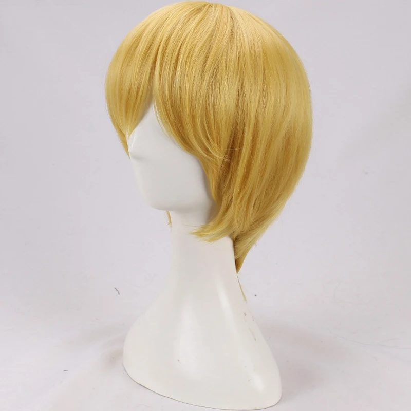 Парики для косплея Kurapika из аниме Hunter x Короткие термостойкие синтетические