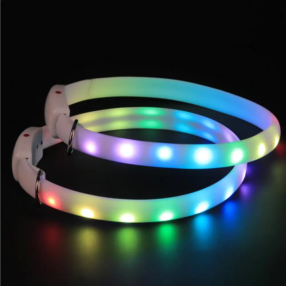 LED Pet Collar Durable Luminous Necklace With Flashing Lights Puppy Safety Glow Usb Dog Collars | Дом и сад