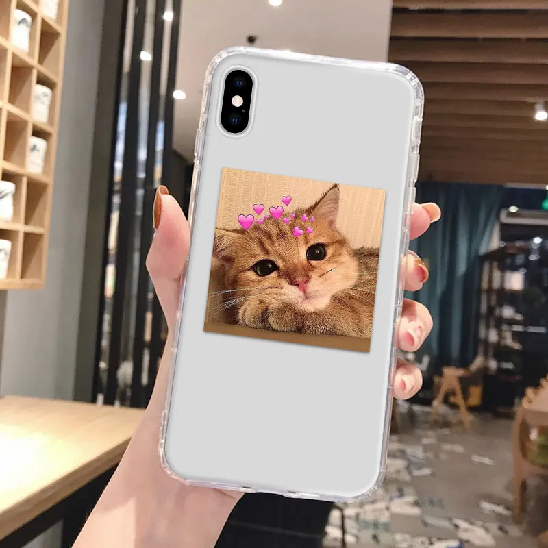 

Soft TPU Cat Case For iPhone 11 Pro Case iphone 12 Pro Max Mini Funda For iphone 8 7 6 6s Plus SE Transparent TPU Silicone Cover
