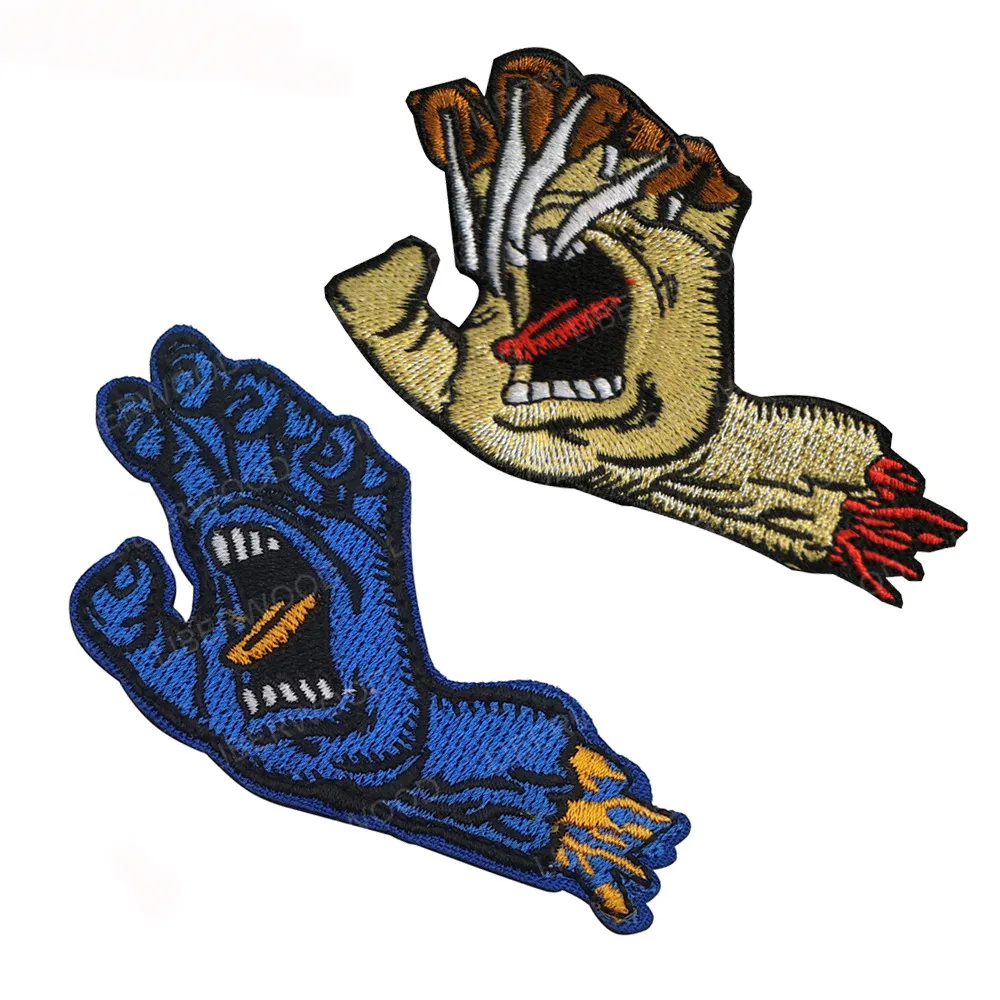 LIBERWOOD кошмар на Санта Круз патч Рождество крик синие руки Кричащие демоны значок