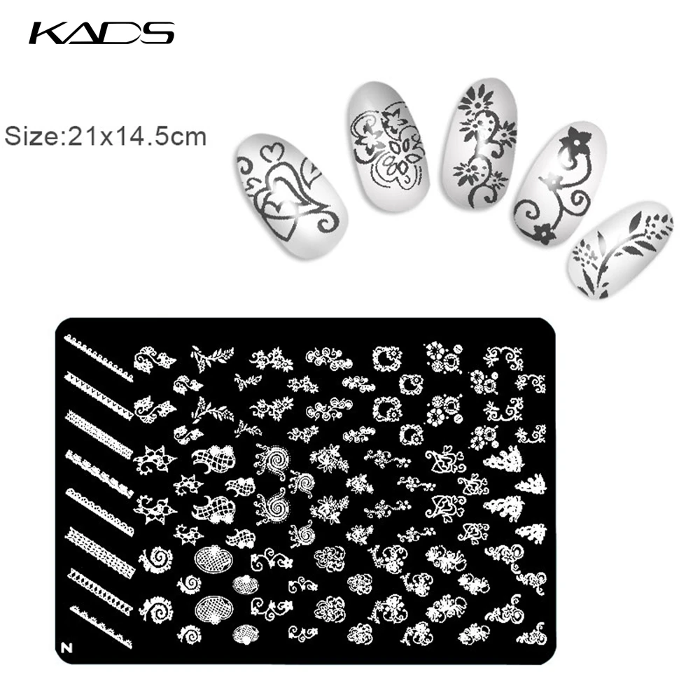 KADS 1 Шт. Классический Кружева Nail Art Тиснения Плиты Samping Лак Для Ногтей DIY Украшения