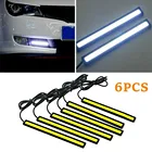 Светодиодная ленсветильник для салона автомобиля, ультратонкая белая световая полоса для грузовиков, лодок, фургонов, 6 шт., 12 В