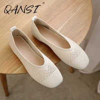 spring casual mesh womens flats shoes light breathable flat shoes woman square toe slip on ballet flats shoes women autumn 2021