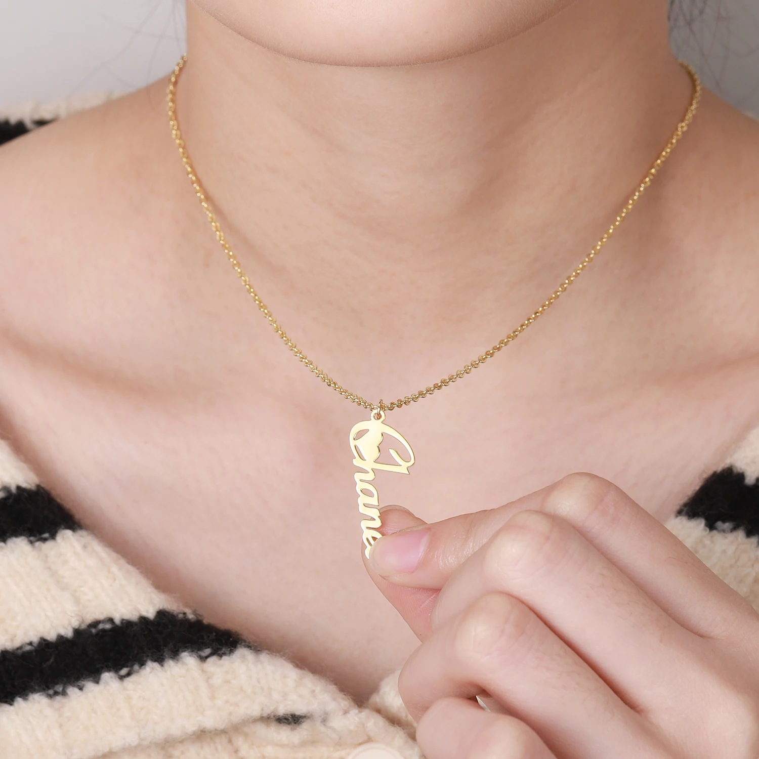 Customized Name Necklace Personalized 925 stering Silver Pendant Necklace Women Men's Customized Jewelry Girlfriend Gift  MYDIY