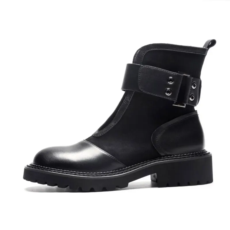 Женские ботинки из натуральной кожи с круглым носком Индивидуальные Ботинки martin