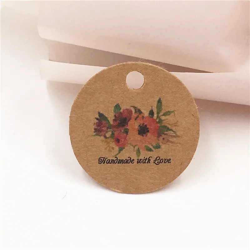 3x3cm 50 шт бумажные винтажные цветочные ювелирные изделия карты, бирки для драгоценностей коробки ювелирных изделий для ожерелья/серьги/шпильки/аксессуары упаковки - Цвет: 3x3cm