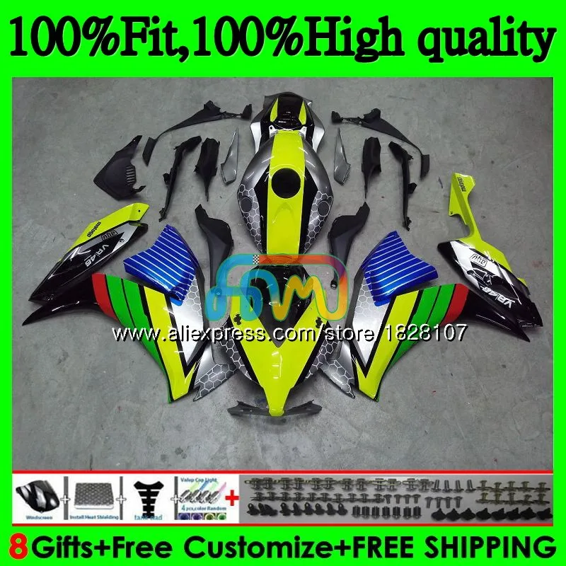 

Injection For HONDA CBR1000RR 12 13 14 15 16 144BS.17 CBR 1000RR 1000 CBR1000 green yellow RR 2012 2013 2014 2015 2016 Fairings