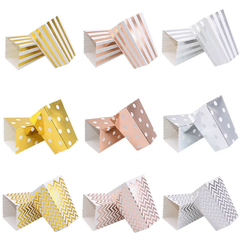 

6/12pcs Paper Popcorn Box Sanck Candy Boxes For Kids Happy Birthday Party Decoration Christmas Home Wedding Supplies Baby Shower