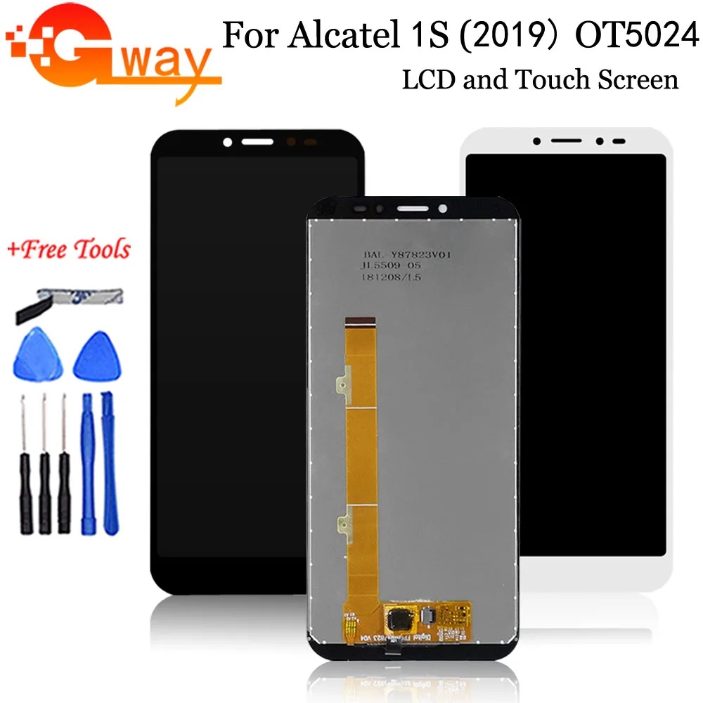 

5.5" For Alcatel 1S 2019 5024 OT5024 LCD Display Touch Screen Digitizer Assembly Replacement for 5024D 5024A Cell Phone+Tools