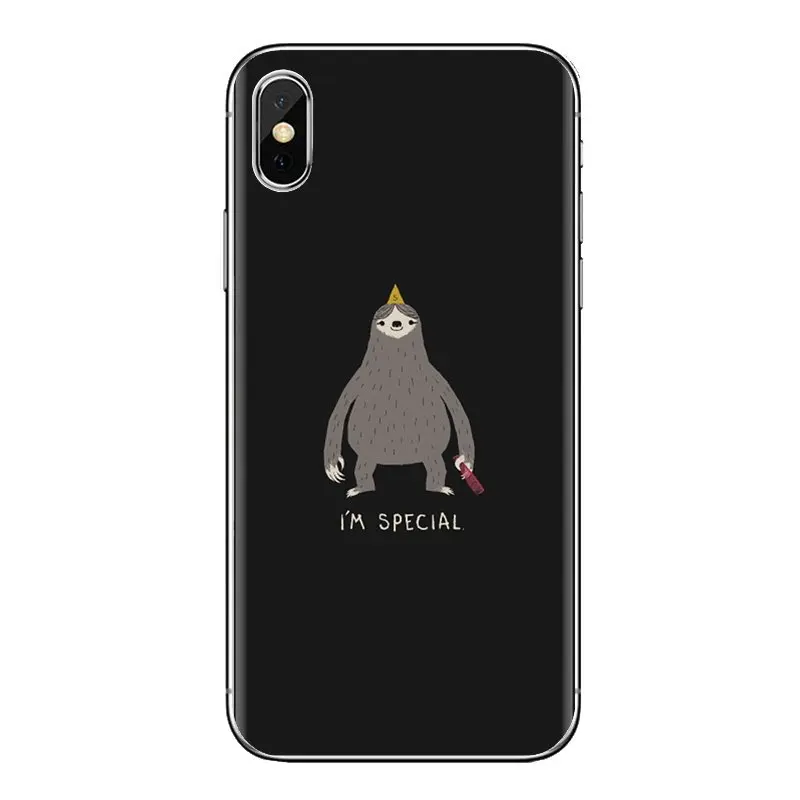 Ретро социальных Ленивцы с розовым мешок TPU чехол для iPhone XS Max XR X 4 4S 5 5S 5C SE 6 6S 7 8