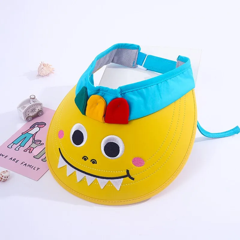 

Children Adjustable Size Outdoor Beach Hat Girl Boy Mesh Cartoon Sunscreen Breathable Caps Soft Sport Sun Hat Breathable Cap Kid