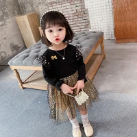 spring and autumn girls dress wedding party princess dress casual kids clothes lace long sleeves childrens vestidos for 3 8t
