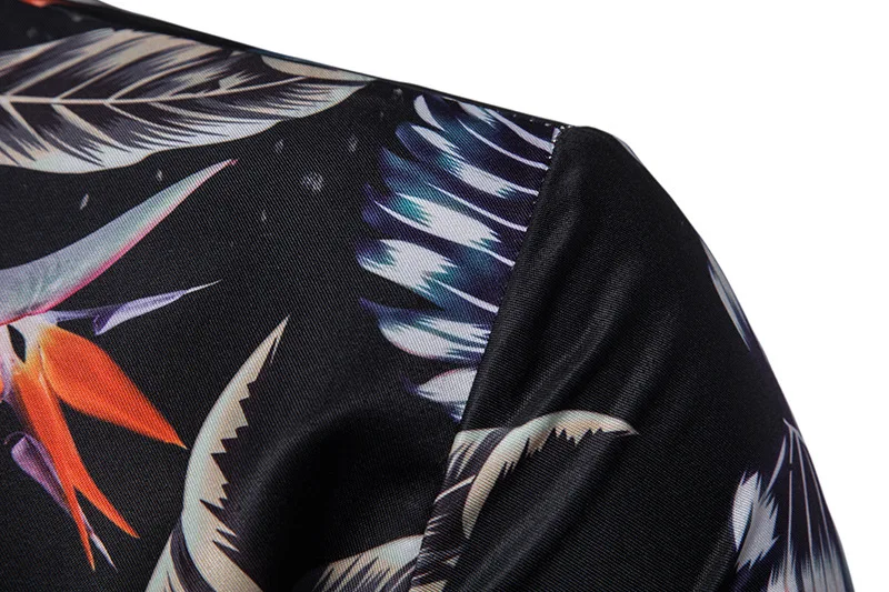 Летняя Пляжная Мужская гавайская рубашка приталенная с коротким рукавом