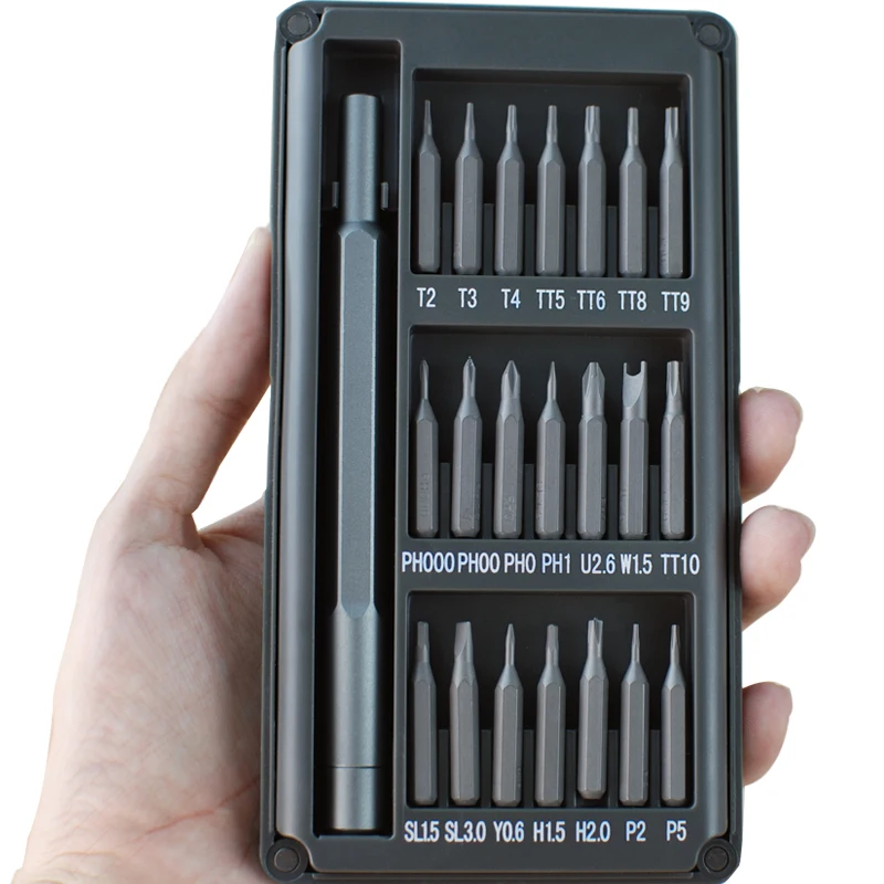 

22 In 1 Precision Screwdriver Kit With 28 Magnetic Bits Torx Hex Bit Mini Tool To Handle Mobile Phone Repair
