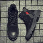 Мужские кроссовки JX64, черные, зимние, из натуральной кожи, на шнуровке, с круглым носком, на плоской подошве, повседневные, дизайнерские кроссовки для мужчин