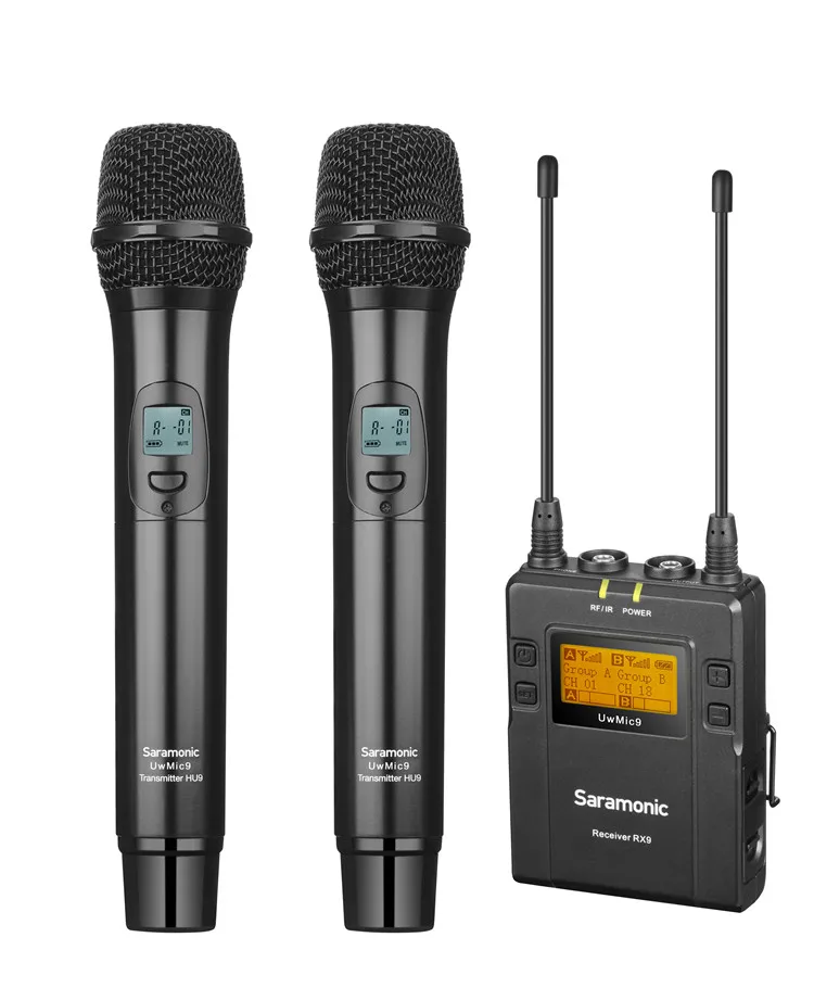 Беспроводная ручная петличная микрофонная система Saramonic UwMic9 kit3/kit4 UHF для Canon Nikon Sony